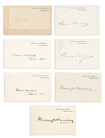 (PRESIDENTS--WHITE HOUSE CARDS.) Group of 14 White House or Executive Mansion cards, each Signed, as President, some additionally dated
